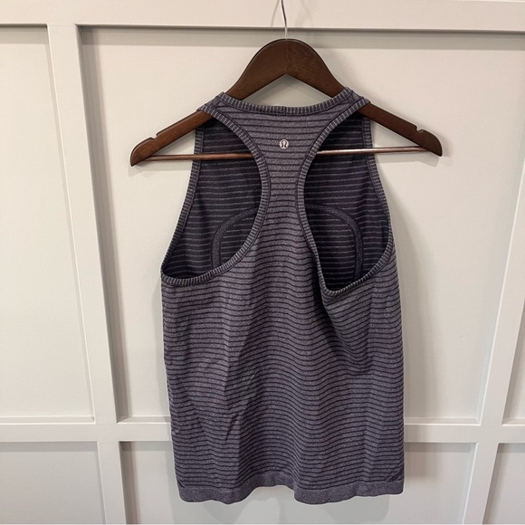 Lululemon Run: Swiftly Tech Tank Rugby Stripe Tonal Heathered Black Grape 8 - Picture 5 of 10